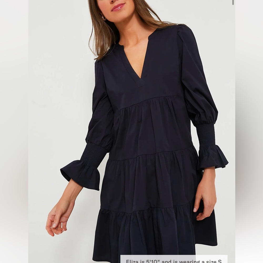 Tuckernuck Pomander Place Navy Blue Poplin Kenzo Dress Size Large
